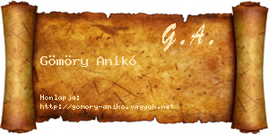 Gömöry Anikó névjegykártya